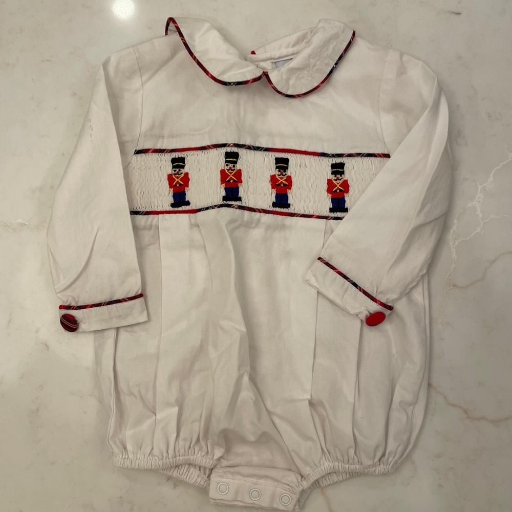 Wooden Soldier Smocked Christmas bubble
